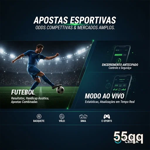 Imagem ilustrativa sobre apostas esportivas em futebol no site 55qq.